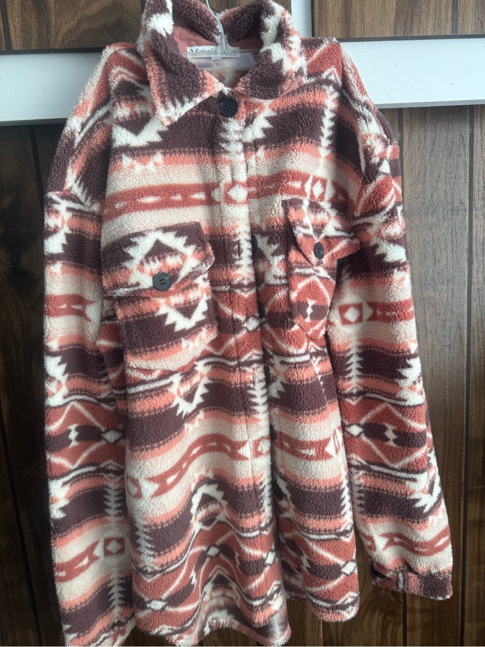 Michelle Mae Aztec Fleece Shacket